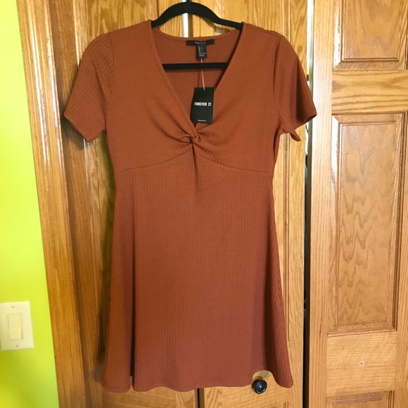Forever 21 Knit Mini Dress in Rust - Picture 1 of 2